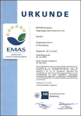 Zertifikat EMAS-Umweltmanagementsystem