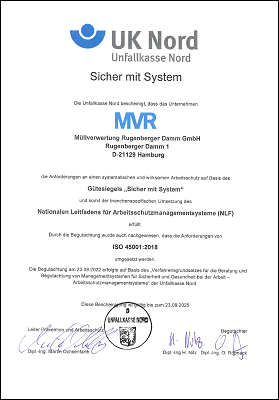 Zertifikat ISO 45001
